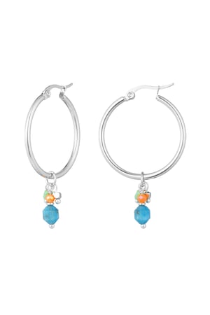 Orecchini con ciondolo party - Colore oro/blu h5