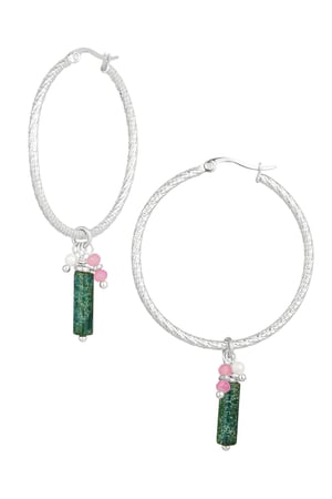 earrings relief with natural stone and pearl h5 