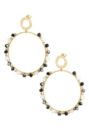 Earrings with beads - Gold color/beige h5