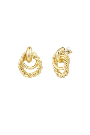 Ohrringe mit verschiedenen Ringen – Goldfarbe - Goldfarbefarbe h5 