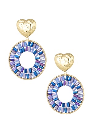 Round statement earrings with heart detail h5 