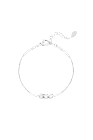 Bracelet Gold color/silver with stone h5