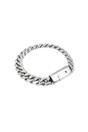 Men's bracelet coarse links - Silver Color color h5