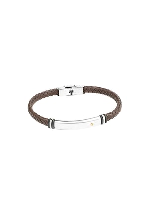 Herrenarmband geflochten - Silber/Schwarz h5 