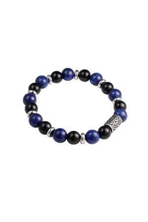 Men's bracelet beaded silver color details - gray h5