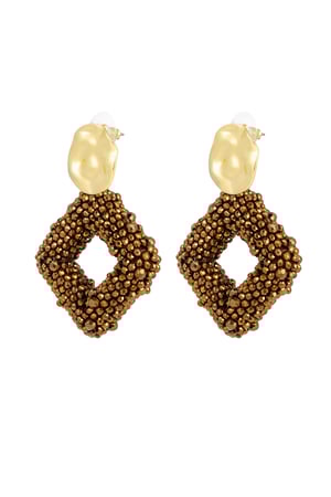Ohrring Glasperlen Diamant - Schwarzgold h5