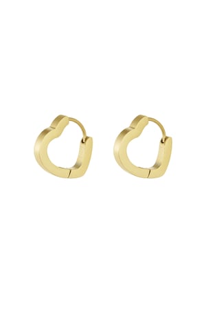 Basic heart earrings medium - Silver Color color h5