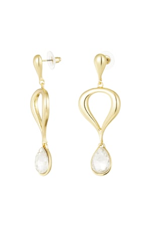 classic earring with colored pendant - pink,  h5