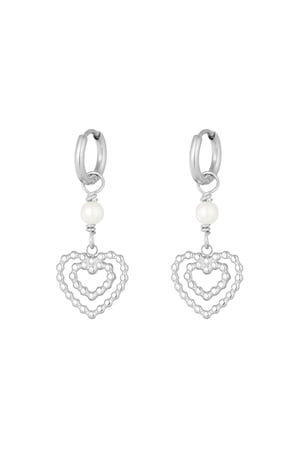orecchini doppio cuore con perla h5 