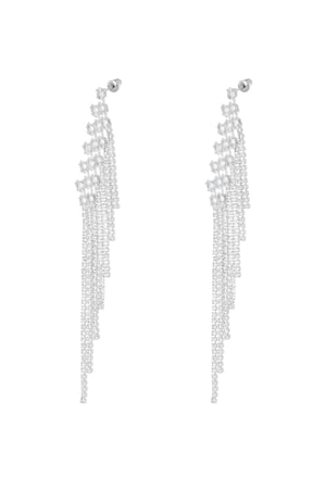 Earrings sparkly sparkle silver color - zircon copper h5