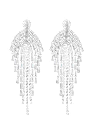 Earrings sparkly eye-catcher silver color - zircon copper h5