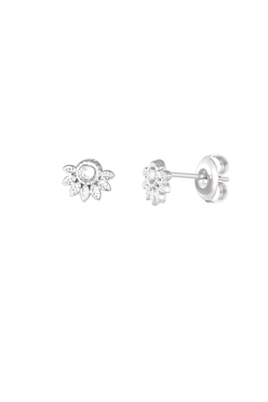 Half flower earrings with diamond h5 