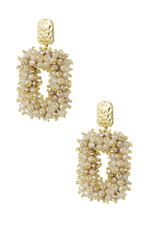 Glitter nights statement earrings - white Gold Color  h5