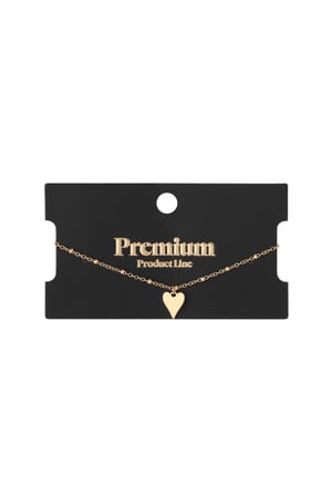 Armband mit Punkten und Herzanhänger – Goldfarbe  - Goldfarbefarbe h5 Bild2