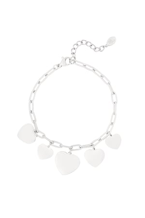 linked bracelet with heart charms h5