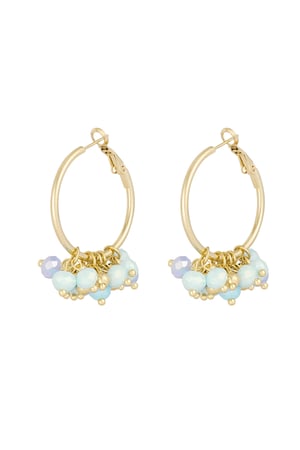 Pendiente alegre con cristales de colores - Color dorado blanco h5 