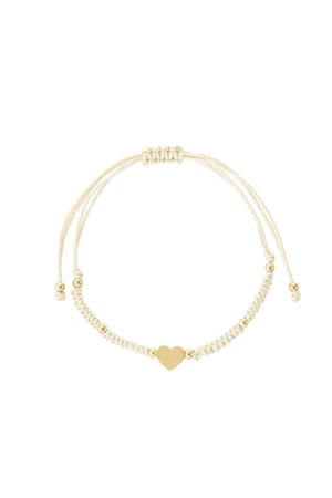 Braided bracelet with heart - pink/Gold color h5 