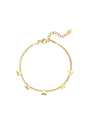flat link bracelet with butterfly charms h5 
