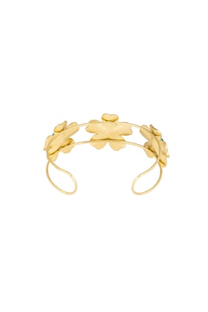 Böhmisches Blumenarmband mit Steinen – Goldfarbe - Goldfarbefarbe h5 Bild3