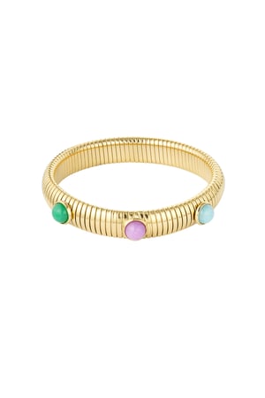 Böhmisches Armband mit Steinen – Goldfarbe - Goldfarbefarbe h5 