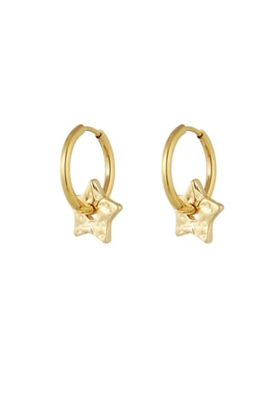 Basic earrings with star charms - Silver Color color h5 