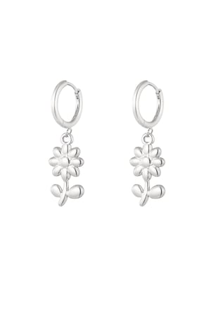 pendientes básicos con dijes de flores h5 