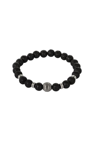 Simple men's bead bracelet charm - brown black h5 