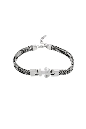 Men's bracelet anchor cuff - Silver Color color h5
