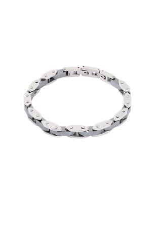 Double chained men's bracelet - Silver Color color h5