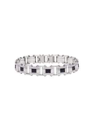 Lässiges Herrenarmband - Schwarz/Silber  h5