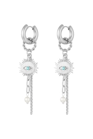 Earrings eye see you - Silver Color color (Pack with plastic bag) h5