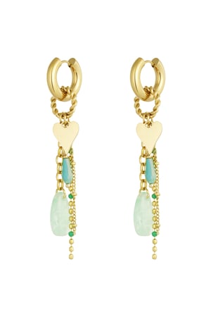 Pink love earrings - pink/Gold color  h5
