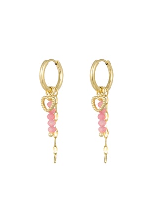 Pendientes con charm Love on top - azul/dorado  h5 