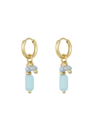 Earrings with colorful charms - orange/pink  h5 