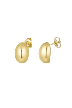 Silver Color button earring - Silver Color color h5 