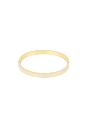 Bracciale alla schiava con stampa - rosa/Colore oro h5 