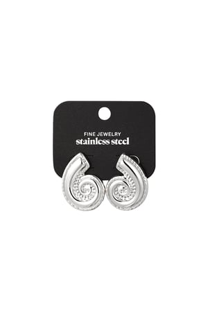 Twisted shell earrings - Silver Color color h5 Picture3