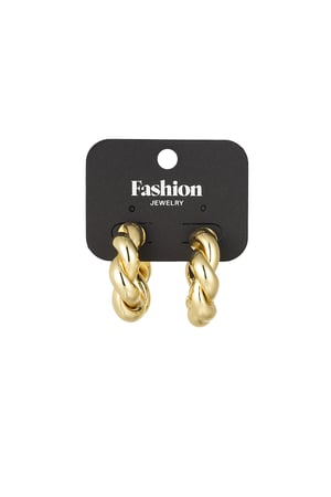 Ohrringe „Twisted Wonder“ – Goldfarbe - Goldfarbefarbe h5 Bild3