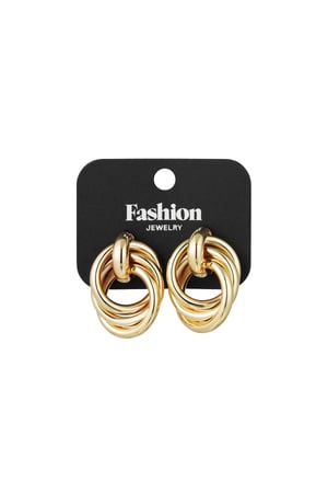 Gold color oversized button earrings h5 Picture2