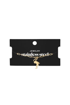 Flamingo-Kettenarmband – Goldfarbe - Goldfarbefarbe h5 Bild2