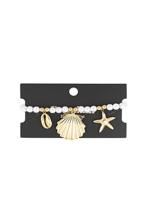 Perlenarmband mit Meeresanhängern - Goldfarben h5 Bild3
