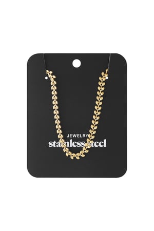 Necklace leafs Gold Color Stainless Steel h5 Picture4