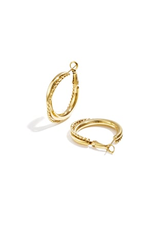 Bükme detaylı çift halkalı küpeler h5