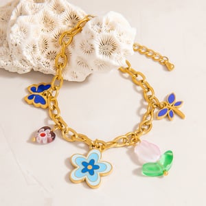 Designable Fruits Stainless Steel Colorful Women's Charm Bracelets h5 Picture5