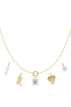 Blue heart DIY necklace h5