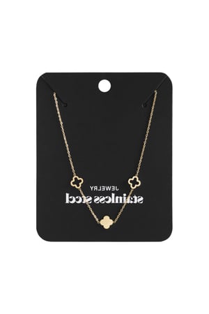 Ketting klavertjes Goud kleur Stainless Steel h5 Afbeelding5