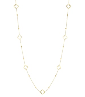 Long necklace with clover charms - Silver Color color h5