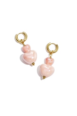 Stacked heart bead earrings h5
