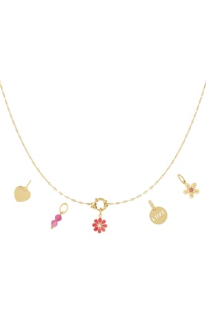 Red flower DIY necklace h5 