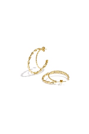Double hoop earrings with twisted effect h5 